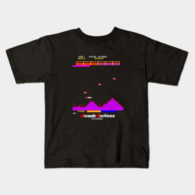 Mod.2 Arcade Scramble Space Invader Video Game Kids T-Shirt by parashop